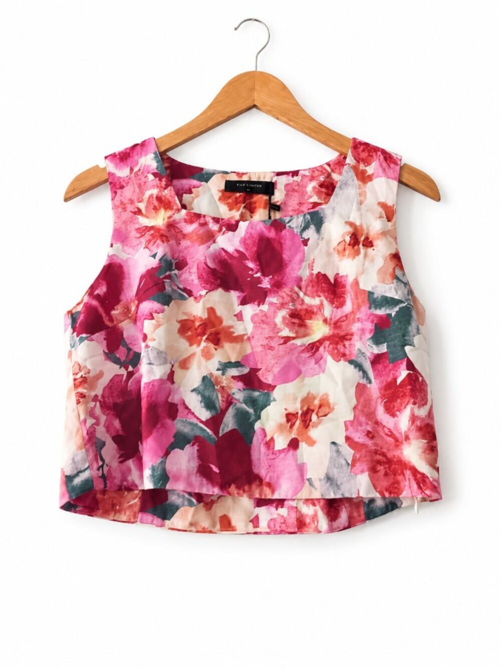 Commense Pink Floral Sleeveless Crop Tank Top NWT Size M